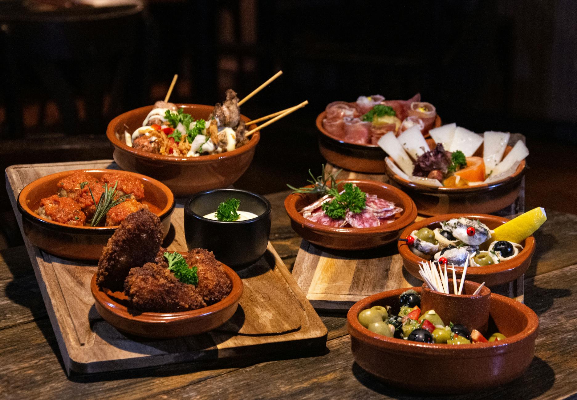 Auswahl an verschiedenen Tapas